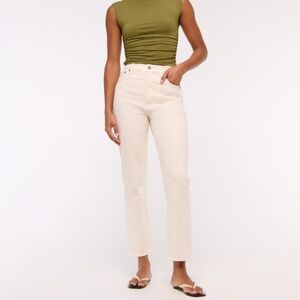 Abercrombie & Fitch White Ankle Straight Ultra-High Rise Jeans- Curve Love 27/4R